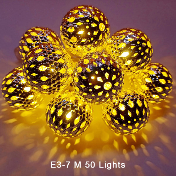 Jern marokkansk LED Solar Ball String Ljus Romantisk Fairy String E3 one size E3 one size
