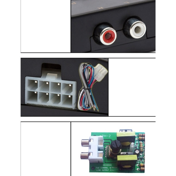 Bilstereo RCA-högtalarkabel Hög till låg nivå Linjekontroll Utgångsimpedansomvandlare Adapterkabel PH-2