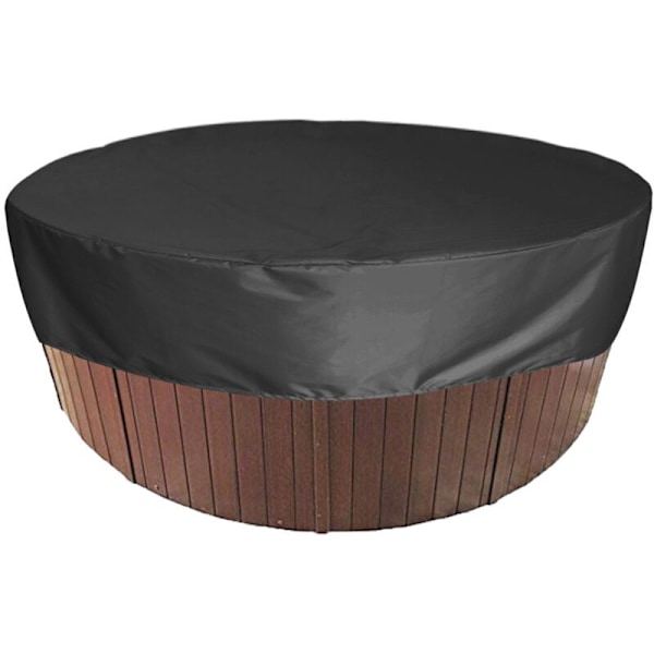 Rundt Svømmebassin Overtræk Solar Pool Cover, Vandtæt Spa Beskyttelsesovertræk, 190T til Udendørs Spabade Badekar,——Sort 200×30cm