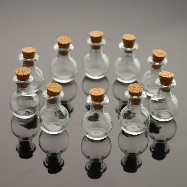 CDQ 10 st Mini glasflaskor Små önskeflaskor Transparent
