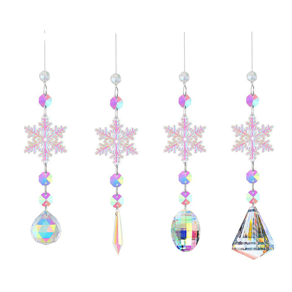 Snowflake Rainbow Maker Crystal Sun Catcher Prismhängande fönster A1 one size