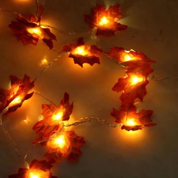 Autumn Leaves Light String / LED String - Battery Operated Orange Orange