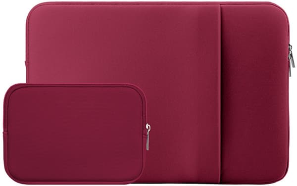 Laptop Sleeve, Polyester Exterior, EPE Padded Interior, Front Pocket, Accessory Pouch For Daily Use, 13 Inch, Red