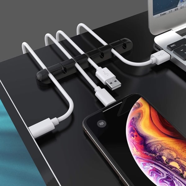 Kaapelpidikkeet Klipsit, 3-pakkaus Kaapelinjärjestely Johtojärjestäjä Klipsit Silikoniliima USB-latauskaapeli Hiiri Johto PC Toimisto Koti 753-paikka - Musta Black