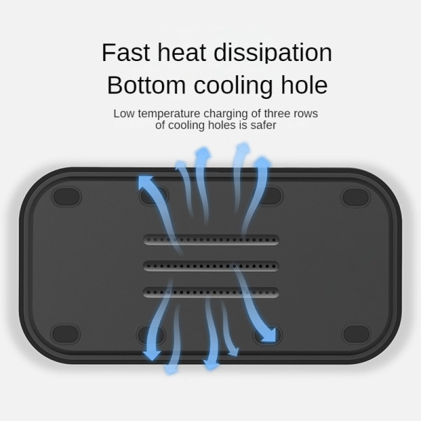 Tre-i-ett Magnetisk Trådløs Lader 15W Skrivebordsmobiltelefon Stativ Trådløs Hurtiglading for Apple Hodetelefoner Klokker Black