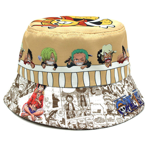 Anime One Piece Tryk Mode Fiskerhat Voksen Udendørs Me Khaki OneSize Khaki OneSize