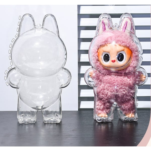 LABUBU transparent skyddsskal skyddande hölje dammtät ryggsäck hänge sit