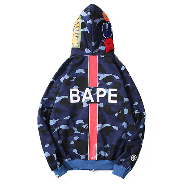 3D-printet casual sweatshirt til mænd og kvinder Blå logo SY M
