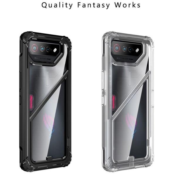 proof cover til Asus ROG Phone 7 Ultimate Rog7 Hard PC + TPU Hybrid Cover gennemsigtig telefoncover med sammenklappelig stativkapas