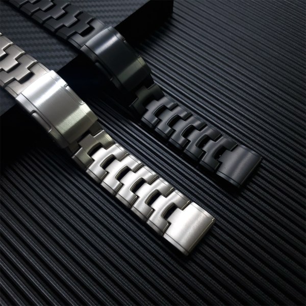 For Garmin Fenix Series Rem Hurtigudløsning Titanium Triple Bead Rem 22mm Titanium