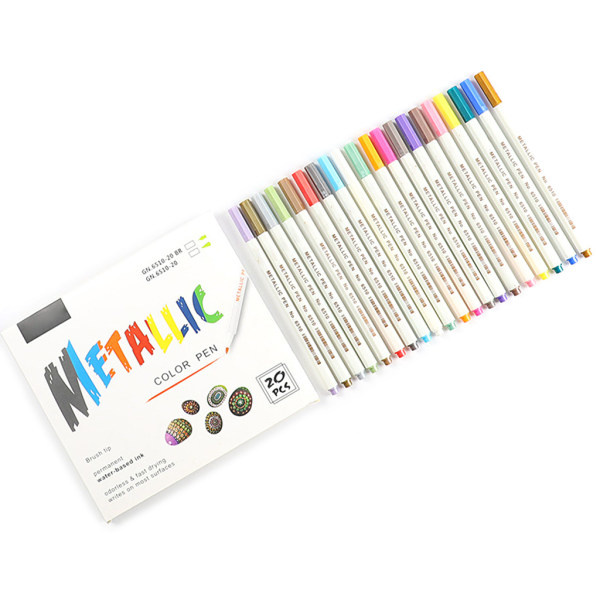 10/12/15/20/30 Färger Metallic Micron Pen Detaljerad Metal Paint Maker DIY Album 12 färger