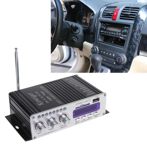 2CH 40W Power Mini HiFi Audio Stereo AMP Forstærker til iPod Bil Hjem MP3 FM Sort