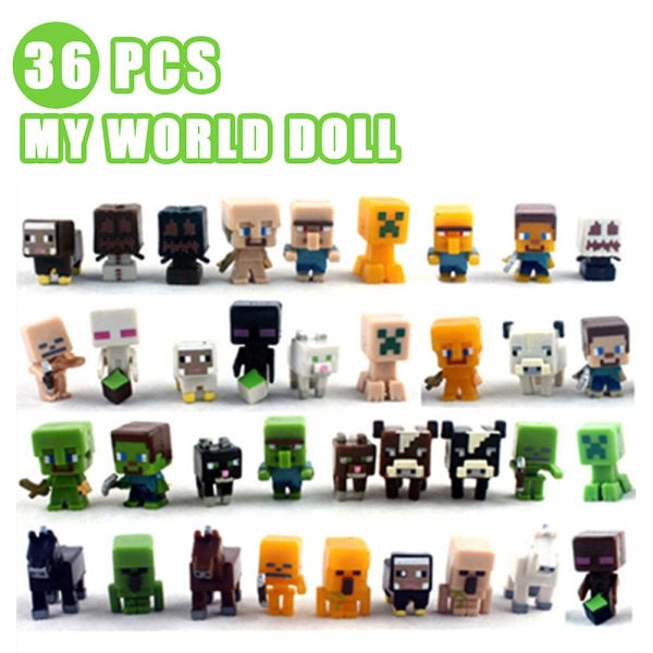 36 kpl/setti Minecraft-teema mini toimintahahmot malli kakkukoristeet syntymäpäiväjuhlatarvikkeet lapsille lapsille mini lahjat[HK] 36PCS