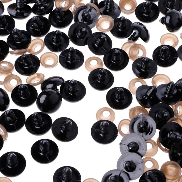 100 stk./pose DIY til dukkelegetøjsøjne sorte plastik sikkerhedsøjne dukker til dukke med 6MM