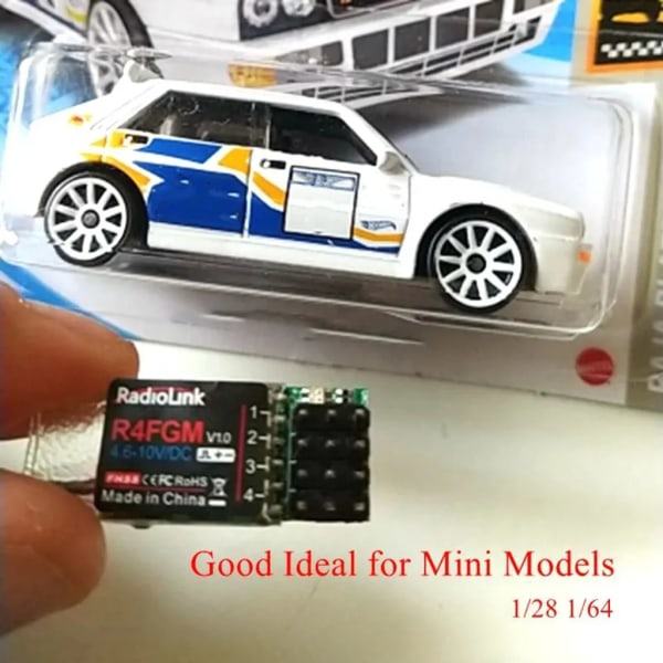 Radiolink R4FGM 4-kanals minimottagare med gyro til radio RC4GS V2 RC6GS V2 fjernbetjening 1:28 1:64 RC Drift Car