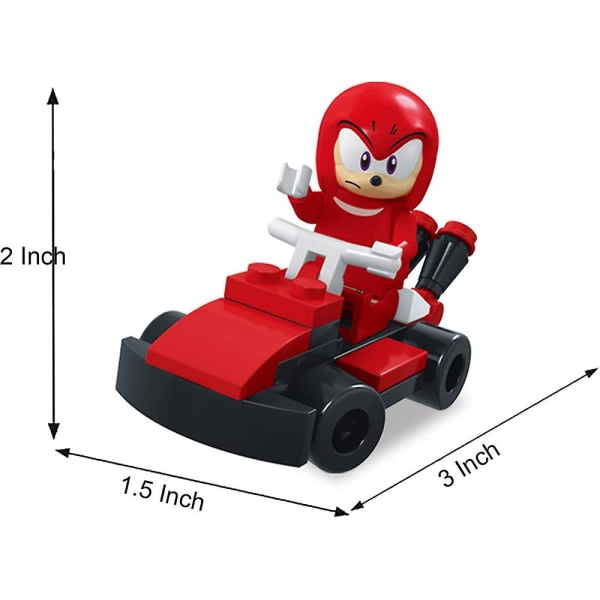 6:e Sonic Building Blocks Mini Action Figurer Tecknad Race Car Game Monterad Mini Figurer Leksaker Barn Pojkar Flickor Julklapp