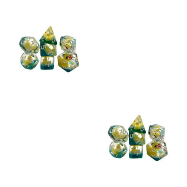 1/2/5 7x akryyliset monitahoiset noppaset Set D4 D8 D10 D12 D20 Täytetty 2Set