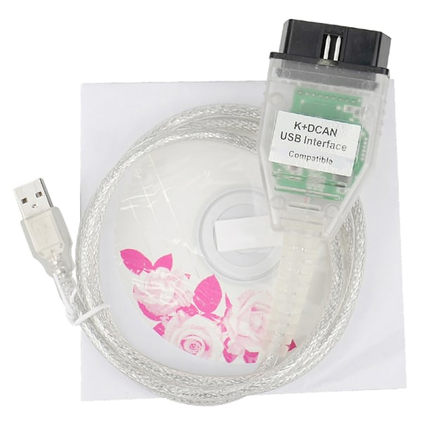 K DCAN Switch OBDII diagnoskabel IN-PA USB IN-PA Diagnostik vit FT232 白色 FT232