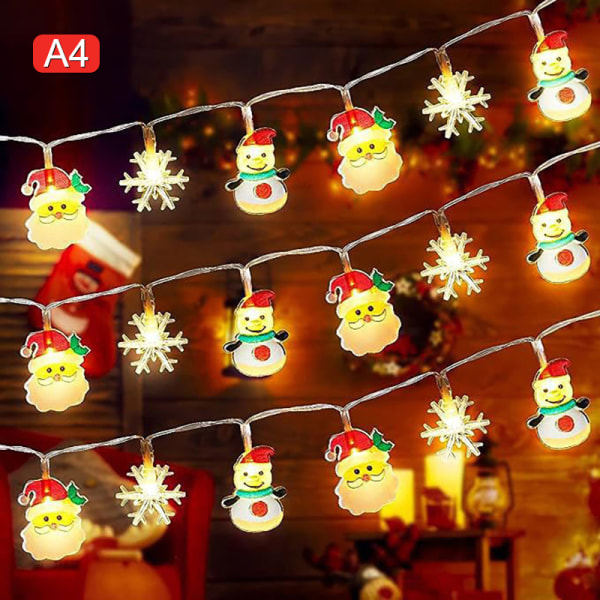 1,5m 10Led Julelys Kæde Snemand Julemand Juletræ A4 one size A4 one size