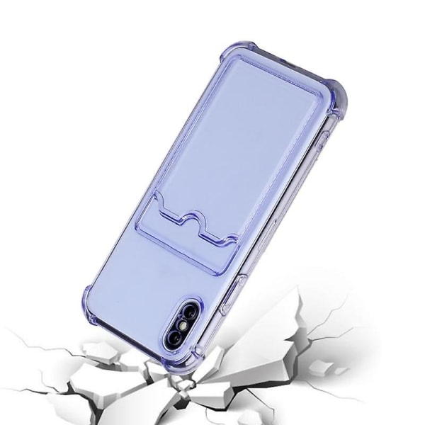 Nytt för Iphone X / Xs Tpu Dropproof skyddande case med kortplats (lila)