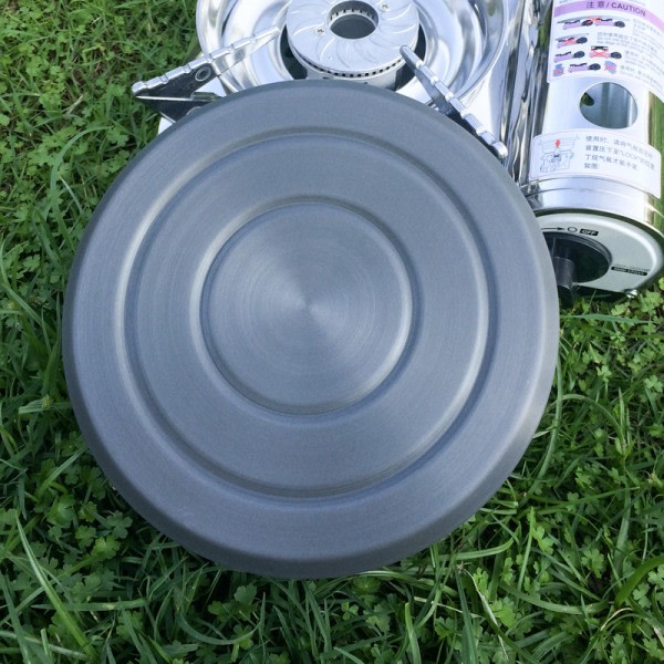 1,1L utomhustekanna, campingvattenkokare i aluminium med kopp i rostfritt stål