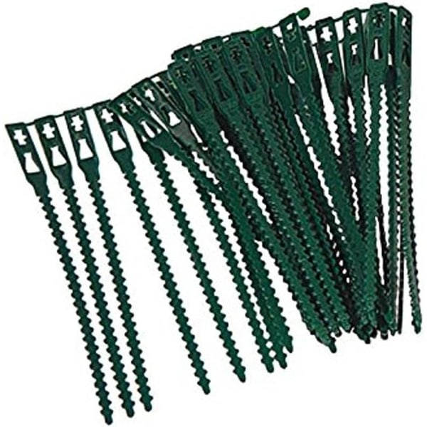 Justerbare plantebindere 40-pak - Haveklemmer i plast - Genanvendelige strips til grønne planter og buske