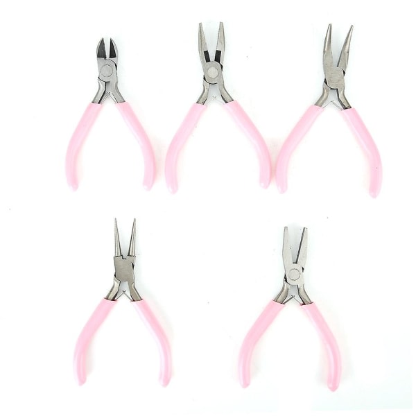 5 stk. Mini Pink 4in Metal Tang Sæt Kit Cutter Håndarbejde Smykker Håndværktøj