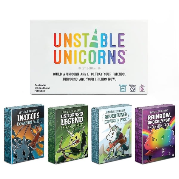 Instable Unicorns Korttipeli - Strategia- ja juhlakorttipeli aikuisille ja teineille