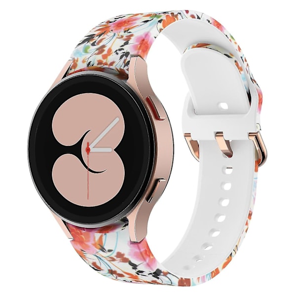 Silikoniranneke Samsung Galaxy Watch4 Classic 42mm/46mm/Watch4 Active 40mm/44mm Monivärinen, Linnut ja kukat Multicolor, Birds And Flower Style I Samsung Galaxy Watch4