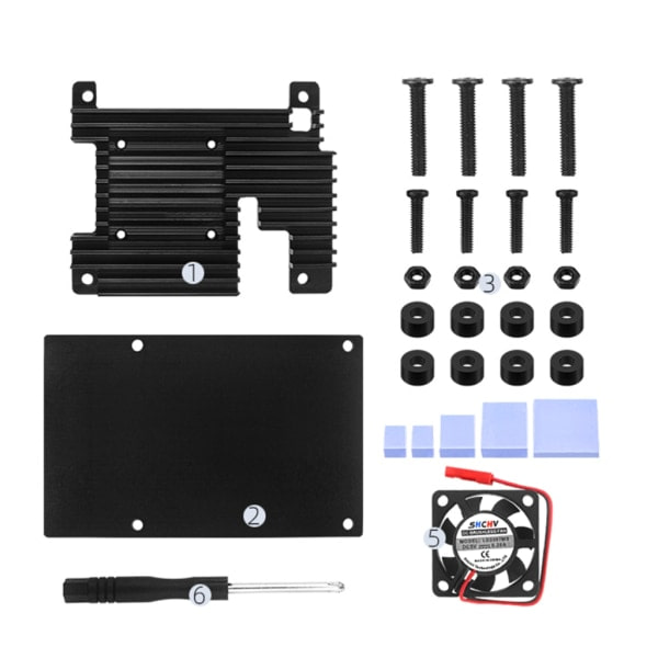 Aluminiumlegering Cover Metallhölje for Raspberry Pi 4 4B