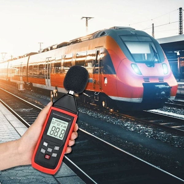 Desibelmåler, 30-130 dba Digital Lydnivåmåler Audio Støy DB Måler med LCD Bakgrunnsbelysning Data Hold Maks/Min (Batterier Inkludert)-TA8151