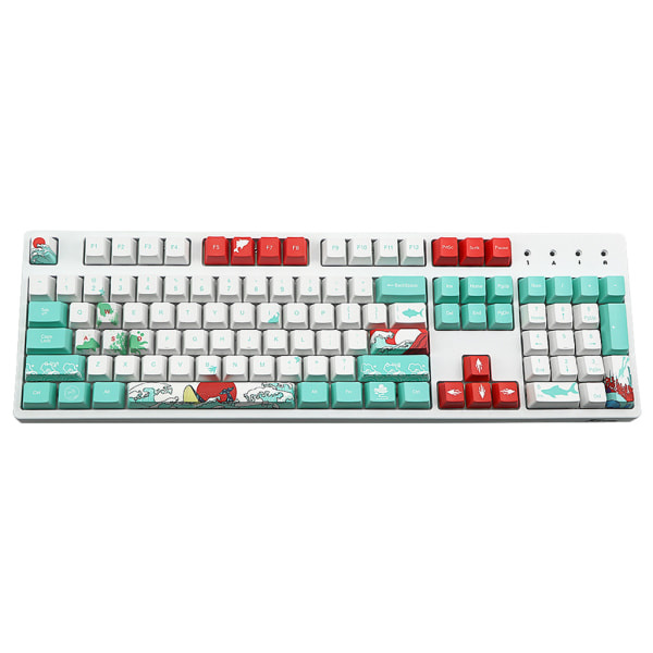 6.25U Fem Sidor 12 Tangenter Dye Sublimerade Tangentbordsknappar ESC Mellanslag Entre Tangenter PBT Körsbärsblom/ Röd Flicka/ Havsrhytm DIY B