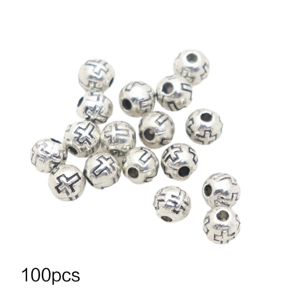 för korsrunda pärlor 5 mm ofärdiga 100 st/ set Katolska kristna pärlor dekor