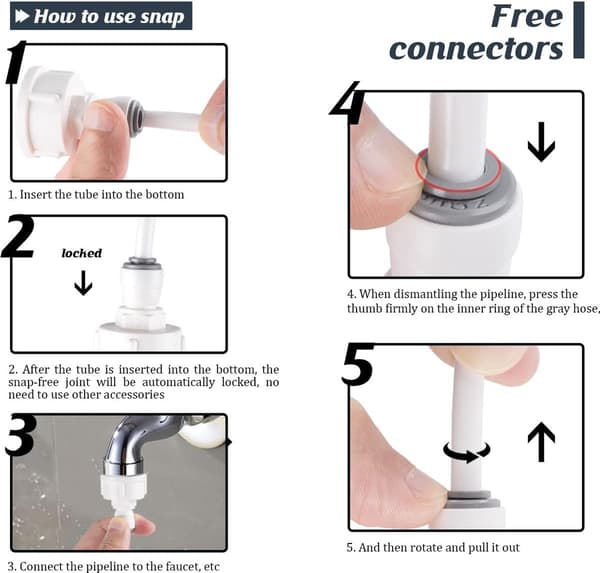 Kylskåpsvattenledningssats 10M Universal Kylskåpsvattenslang med kopplingar och avstängningsventil för ismaskin och vattendispenser, Vit