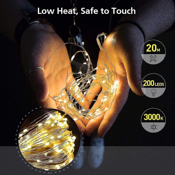 Ljusslinga, 22m 200led USB Led Ljusslinga Jultomte Ljus IP65 Vattentät Ljusslinga Gratis Frakt