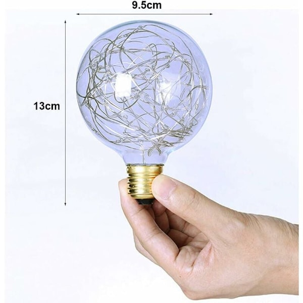 G95 LED-ljusslinga glödlampa E27 sockel varmvit stjärnklar dekor 2-pack