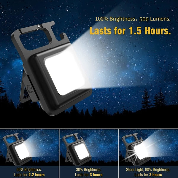 Mini lommelygte LED genopladelig, LED arbejdslampe magnetisk mekanisk lampe bærbar inspektionslys lille vandtæt lommelygte til camping reparation nødsituation