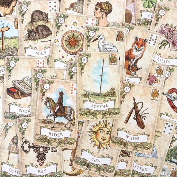 Vanha tyyli Lenormand ennustuskortit ennustuspeli Monivärinen onesize