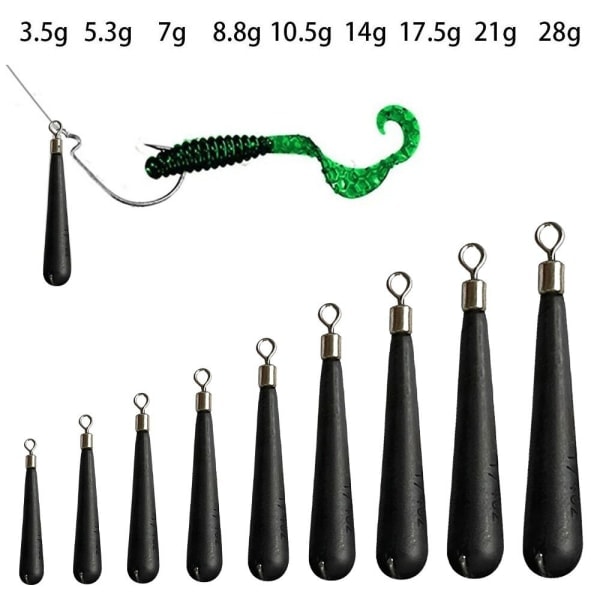 2/3/4/5/7st Fiske Tungsten fallsänke 17,5G 17,5G 17.5g