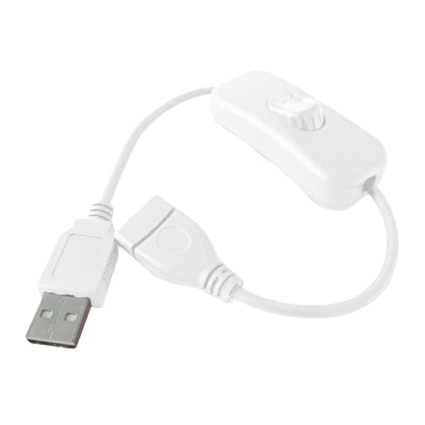 30 cm USB-kabel med afbryder USB2.0-adapterkabel han til hun forlængerledning Sort