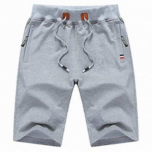 2022 Nye Herreshorts Sommerbukser Bomulls Casual Sweat Bermudas Herr Svart Homme Klassisk Merkeklær Strandshorts Mann Z 55-67kg for XL Grå