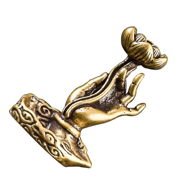 5,5 x 3,6 x 3,6 cm Bronze Røgelseholder Duftstativ Røgelsesbrænder Lotus Buddha Røgelsesbrænder