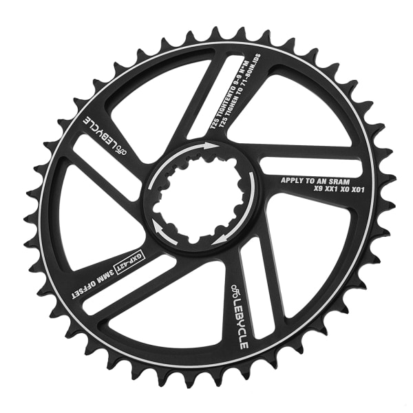 Sykkel CNC Legering Kjedeblad Terrengsykkel 3mm Vev Sykkel Kjedeblad for 32T 34T 36T 38T 40T 42T Sykkel Kjedeblad Del Svart 42T