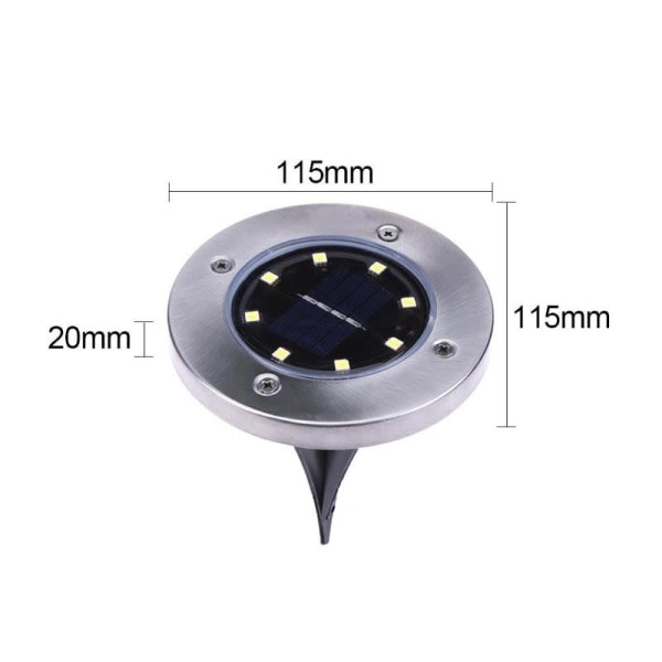 1:a Solcelledrevet Jordlamper 8 LED Lyslamper - Hvidt Lys