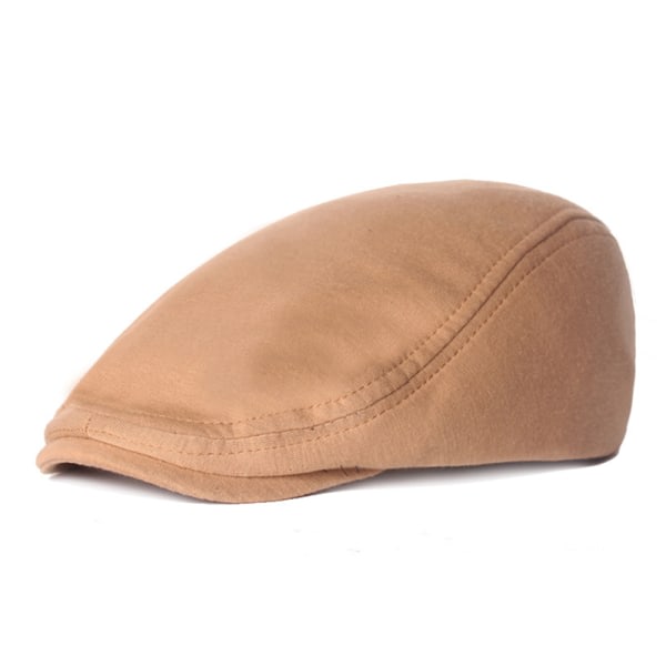 1 kpl puuvillahattu, miesten ja naisten hattu, pehmeä rento baskeri, yksivärinen unisex, beige, yksi koko Beige one size