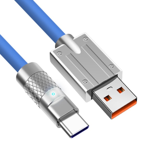 USB C Auto Kabel 120W Typ C Laddare USB Laddningskabel Snabb Ch Orange 1,5m-USB-Typ-C