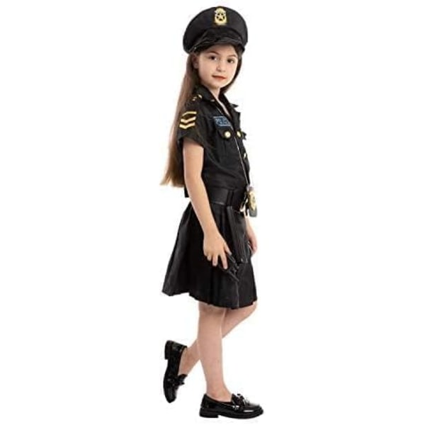 Politi pige børnekostume sæt til halloween udklædningsfest, rollespil, karneval cosplay, temafester Toddler( 3- 4yrs )