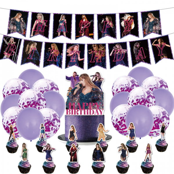 Taylor Swift Kakepynt, Cupcakes Toppere for Swift Bursdagsfest Tilbehør 25 Kort