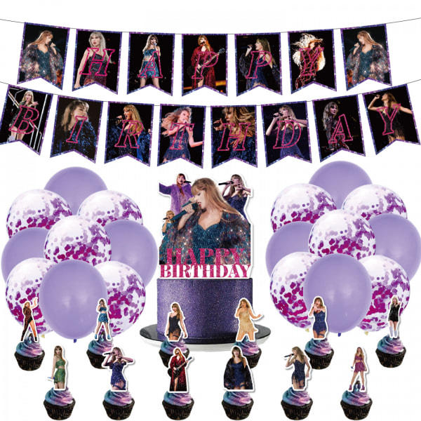 Taylor Swift Tårta Dekorationer, Cupcakes Toppers för Swift Födelsedagsfest Tillbehör 25 Kort