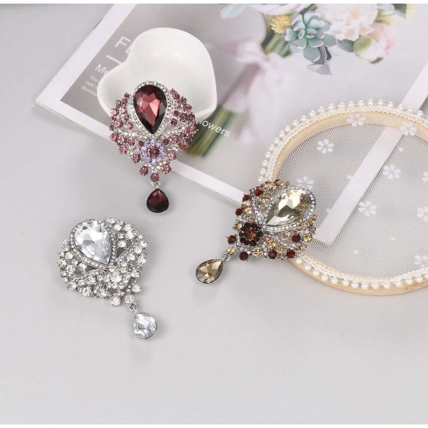 Mode Lily Flower Inlagd Strass Legering Cubic Zirconia Hänge Brosch För Kvinnor Av Fester Banketter Bröllop Födelsedagspresenter Strass Kristall Br